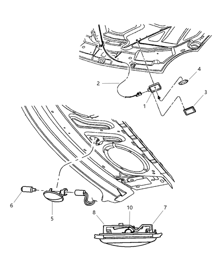 2001 Dodge Neon Dome, Underhood & Cargo Lamps Diagram