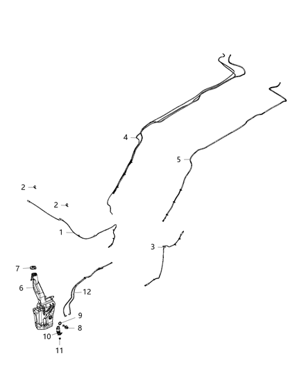 2019 Jeep Cherokee Pump-Washer, Windshield Diagram for 68406292AA