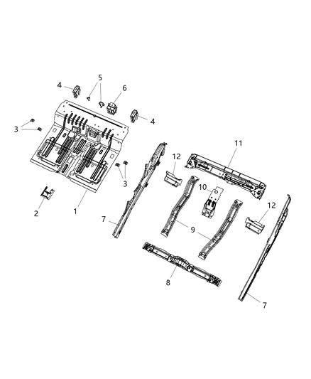 2020 Jeep Gladiator CROSSMEMB-Floor Pan Diagram for 68342044AB