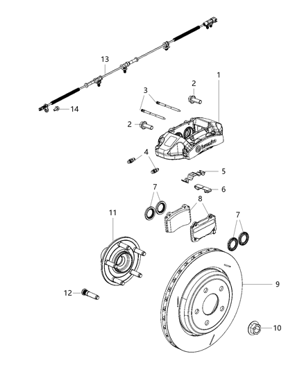 2017 Chrysler 300 Brakes, Rear Diagram