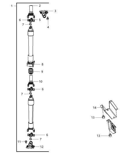 2008 Dodge Ram 3500 Rear Drive Shaft Diagram for 52853211AD