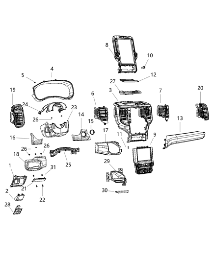 2020 Ram 5500 SHROUD-Steering Column Diagram for 6NH87LC5AD