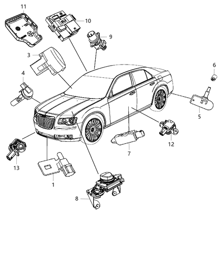 2013 Chrysler 300 Sensor-Adaptive Speed Control MODU Diagram for 68171867AB