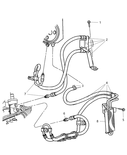 2008 Dodge Nitro Power Steering Hoses Diagram