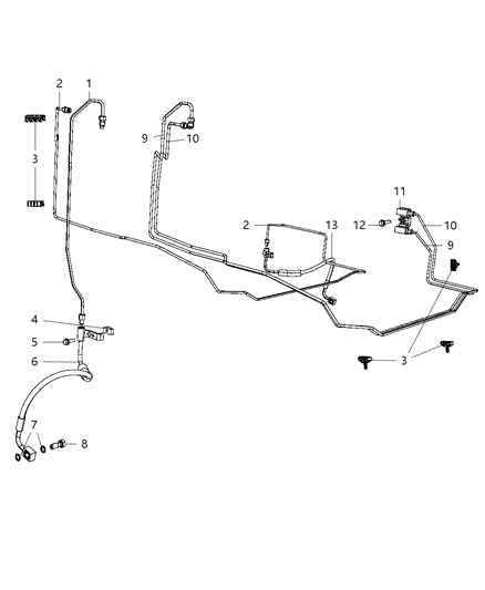 2007 Jeep Wrangler Line-Brake Diagram for 52060044AE