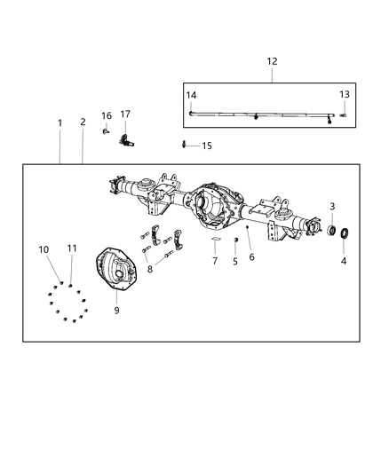 2020 Ram 1500 Rear Axle Diagram for 68415345AC