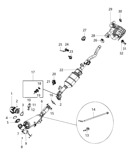 2020 Jeep Wrangler Converter-Catalytic Diagram for 68321478AC