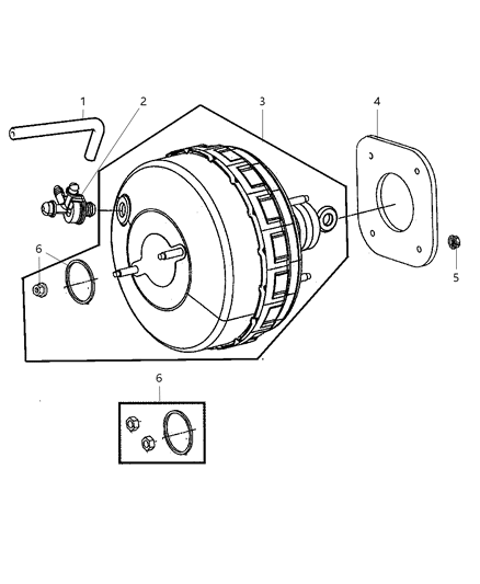 2008 Chrysler PT Cruiser Booster, Vacuum Power Brake Diagram