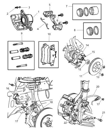 2005 Chrysler Sebring Front Brakes Diagram