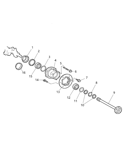 2004 Dodge Sprinter 3500 Axle Shafts & Wheel Bearing Diagram 1