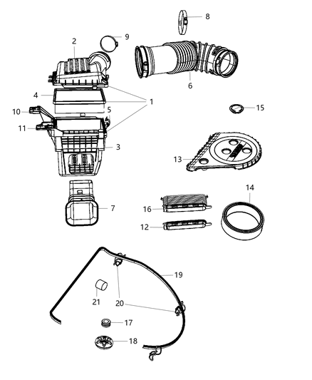 2009 Dodge Durango Air Clean Diagram for 5192001AB