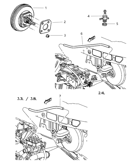 2002 Dodge Caravan Booster, Power Brake Diagram