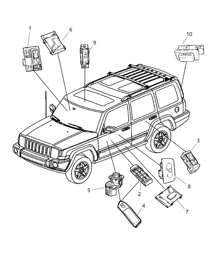 2006 Jeep Commander Bezel-Switch Diagram for 5189960AA