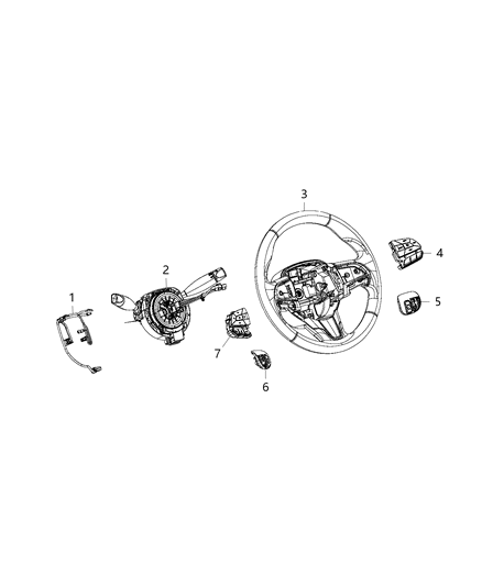 2015 Chrysler 200 Switches - Steering Column & Wheel Diagram