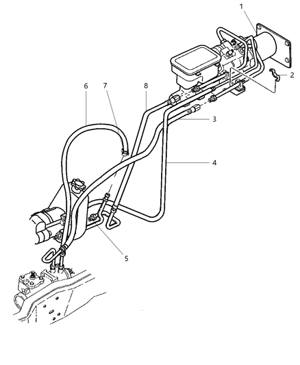 1998 Dodge Ram 2500 Hose Power Steering Pressure Diagram for 52106302AA