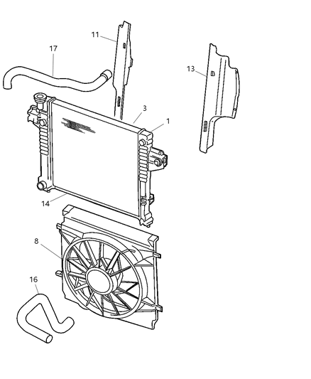 2003 Jeep Liberty Seal-Radiator Side Air Diagram for 52079767AD