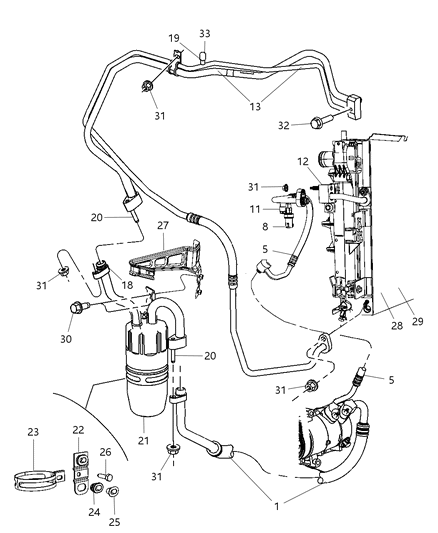 2009 Chrysler Sebring Line-A/C Discharge Diagram for 5058217AC