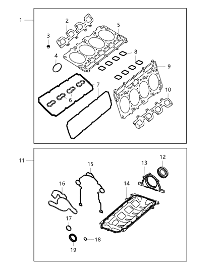 2015 Jeep Grand Cherokee Engine Gasket / Install Kits Diagram 4