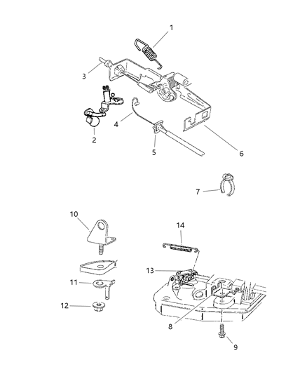 2002 Dodge Ram 3500 Cable-Throttle Valve Diagram for 52107742AC