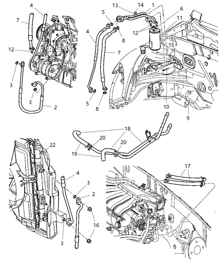 2001 Chrysler PT Cruiser CONDENSER-Air Conditioning Diagram for 5017405AA