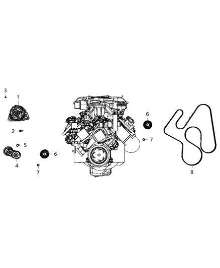 2008 Jeep Grand Cherokee Generator/Alternator & Related Parts Diagram 3