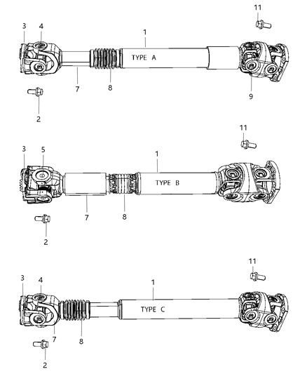 2008 Dodge Ram 3500 Shaft , Drive , Front Diagram 1