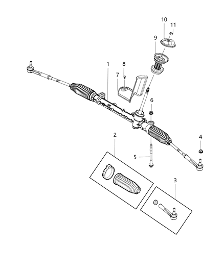 2018 Jeep Compass Tie Rod-Outer Diagram for 68351148AA