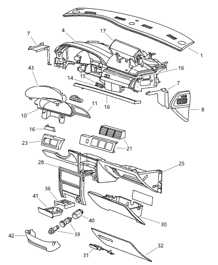 1997 Chrysler LHS Instrument Panel Diagram