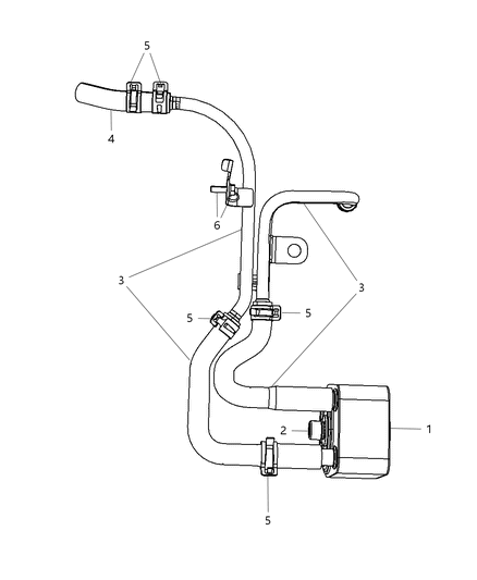 2009 Chrysler PT Cruiser Engine Oil Cooler Tubes / Hoses Diagram 2