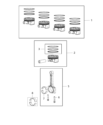 2015 Jeep Renegade Pistons , Piston Rings , Connecting Rods & Bearings Diagram 2