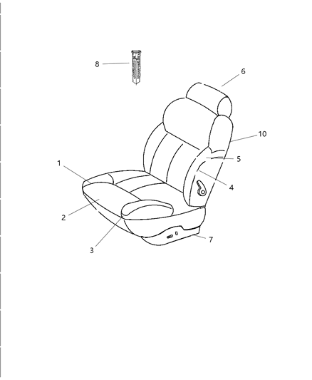 2003 Chrysler Concorde Front Seat Back Cover Diagram for XQ541L5AA