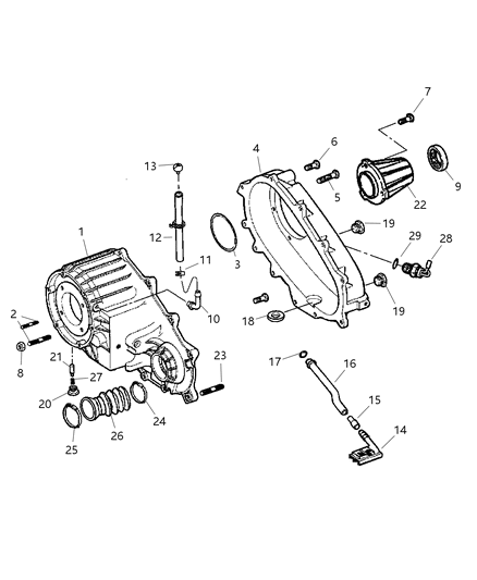 2005 Dodge Ram 1500 Case , Transfer & Related Parts Diagram 1