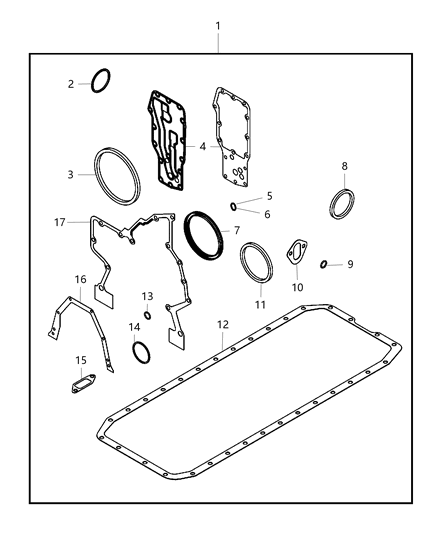 2015 Ram 3500 Cab Chassis Lower Engine Gasket Kit Diagram