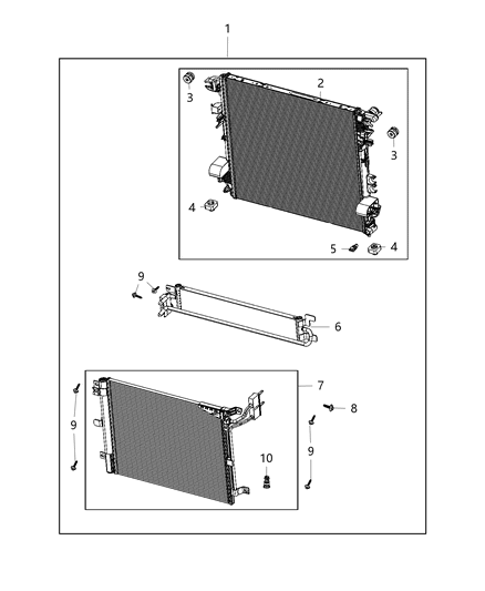 2021 Jeep Gladiator Radiator & Related Parts Diagram