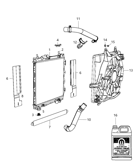 2009 Chrysler PT Cruiser Clip-Auxiliary Trans Oil Cooler Diagram for 5086551AA