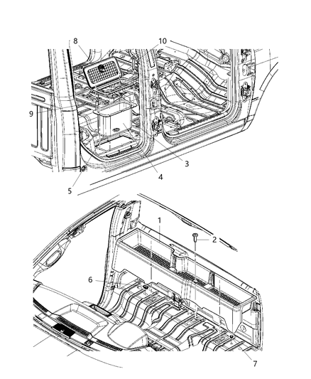 2011 Ram 2500 Cover-Storage Bin Diagram for 1GJ06GTVAC