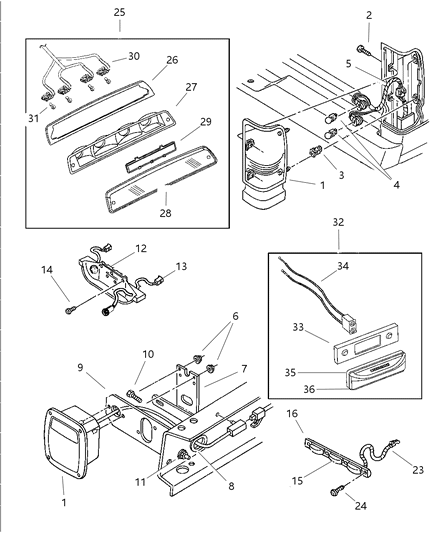 1998 Dodge Ram 3500 Bulb Diagram for L0000921