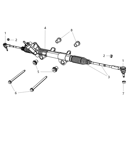 2011 Ram 1500 Power Steering Rack And Pinion Gear Diagram for 55398506AE