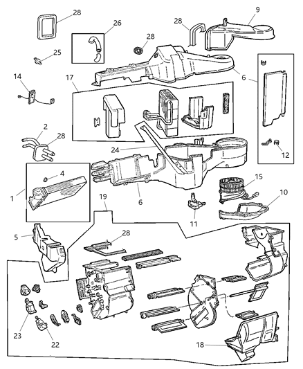 2000 Dodge Grand Caravan EVAPORATOR-Air Conditioning Diagram for 4882355AC