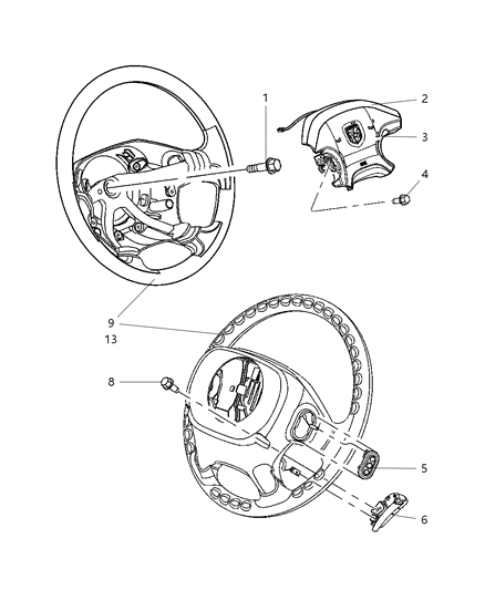 2006 Dodge Ram 2500 Steering Wheel Diagram