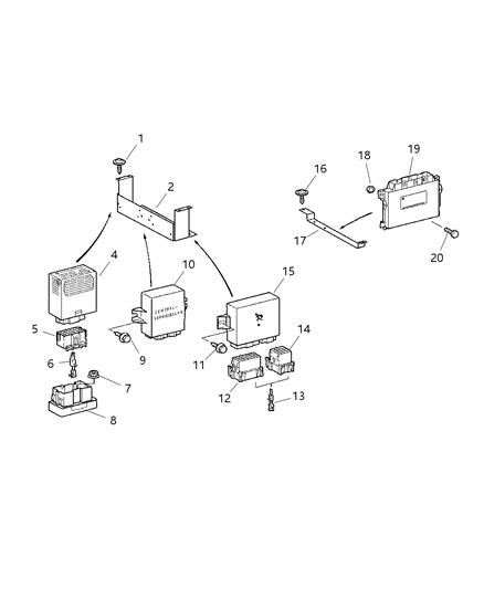 2004 Dodge Sprinter 2500 Module Diagram for 5103899AA