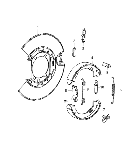 2018 Dodge Charger Park Brake Assembly, Rear Disc Diagram