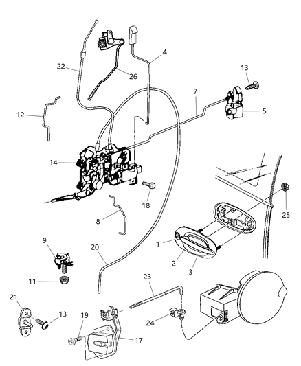 2000 Chrysler Town & Country Door Lock Diagram for PM27SJK