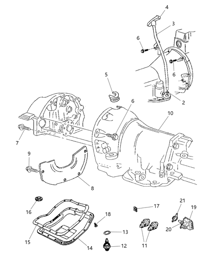 2001 Dodge Durango Case & Extension & Related Parts Diagram 1