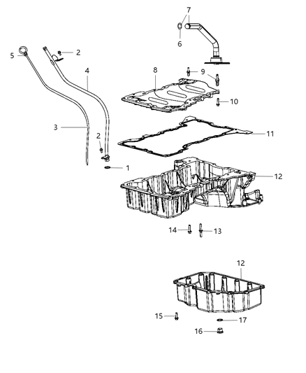 2014 Chrysler 300 Pan-Engine Oil Diagram for 68157148AB