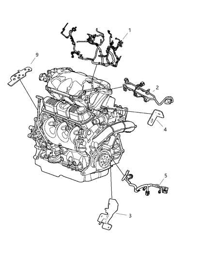 2006 Dodge Grand Caravan Bracket-Engine Wiring Diagram for 4868629AB