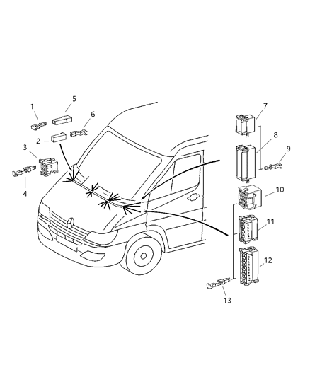 2002 Dodge Sprinter 2500 Connectors Engine Compartment Diagram