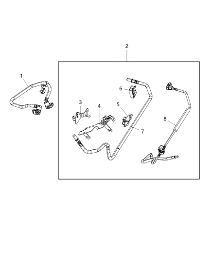 2021 Jeep Gladiator Fuel Lines/Tubes And Related Parts Diagram 1