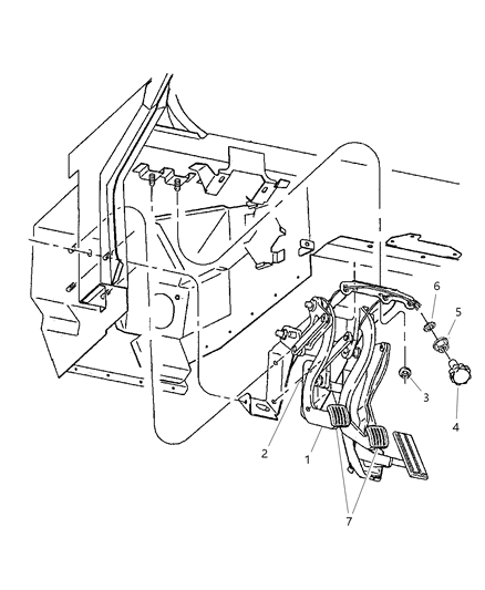 2002 Dodge Viper Pedal, Brake Diagram