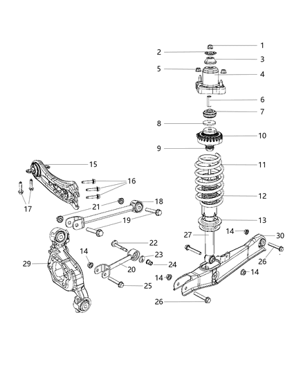 2009 Chrysler Sebring Rear Coil Spring Diagram for 5272774AD